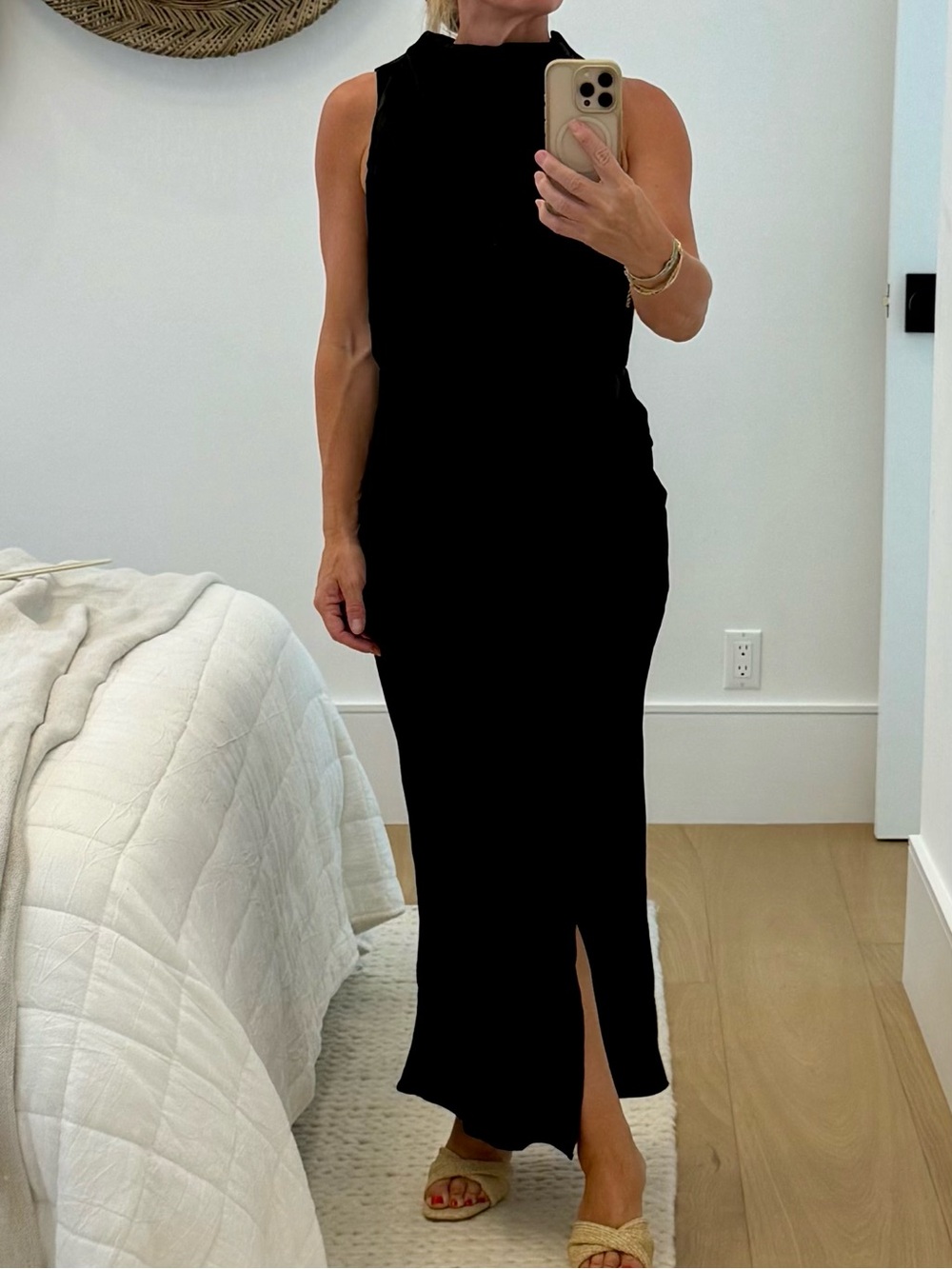 Hello Molly Black Sleeveless Maxi Dress with Center Slit